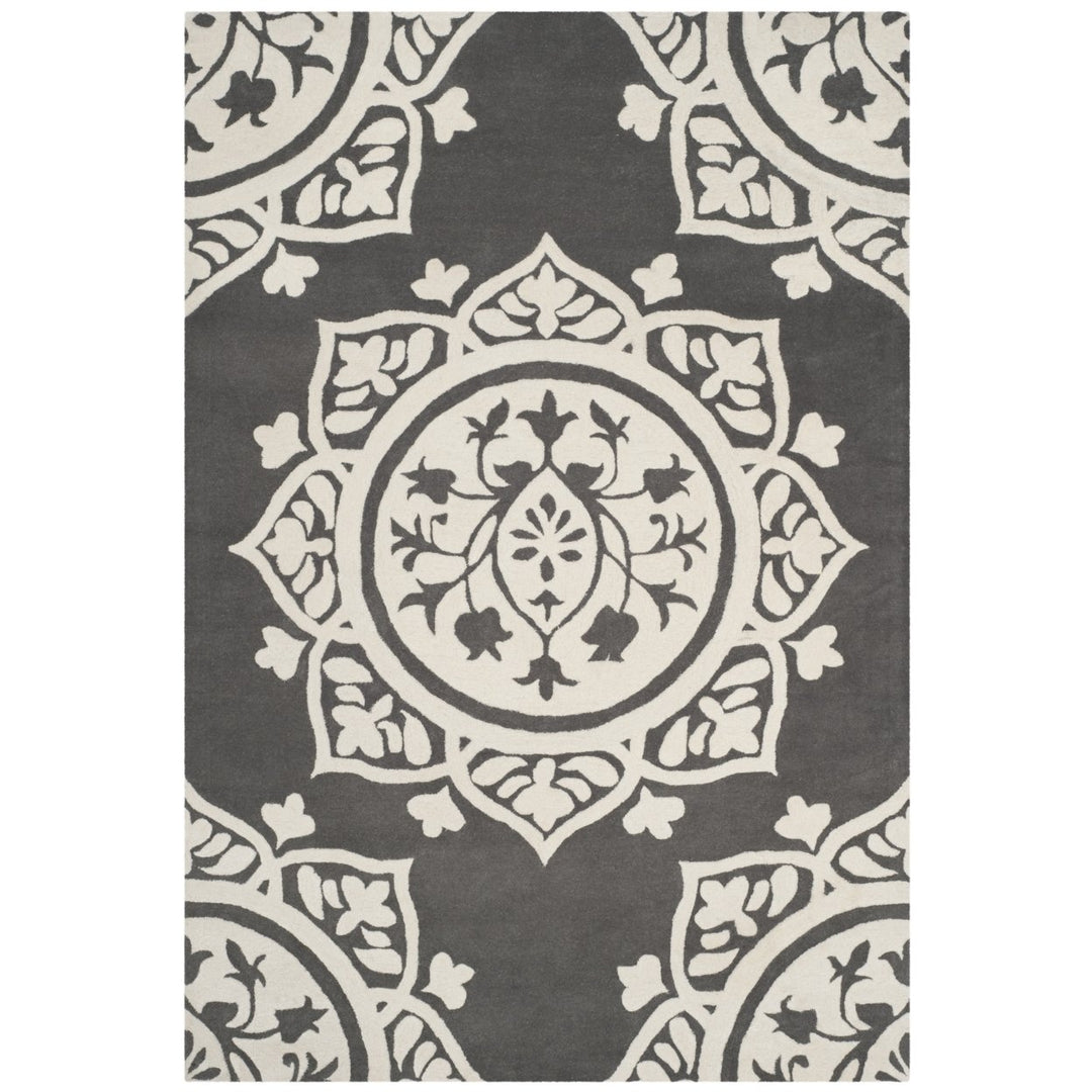 SAFAVIEH Bella BEL136C Handmade Dark Grey / Ivory Rug Image 1