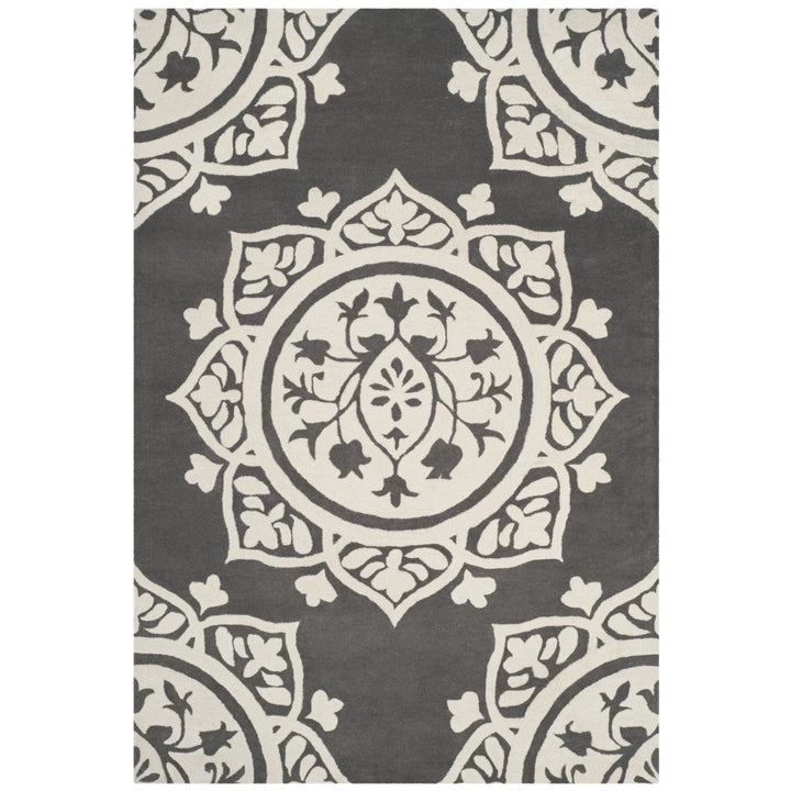 SAFAVIEH Bella BEL136C Handmade Dark Grey / Ivory Rug Image 1