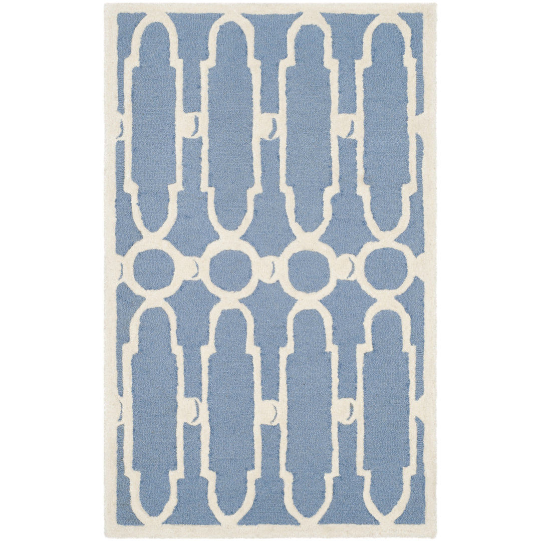 SAFAVIEH Bella BEL137A Handmade Blue / Ivory Rug Image 8