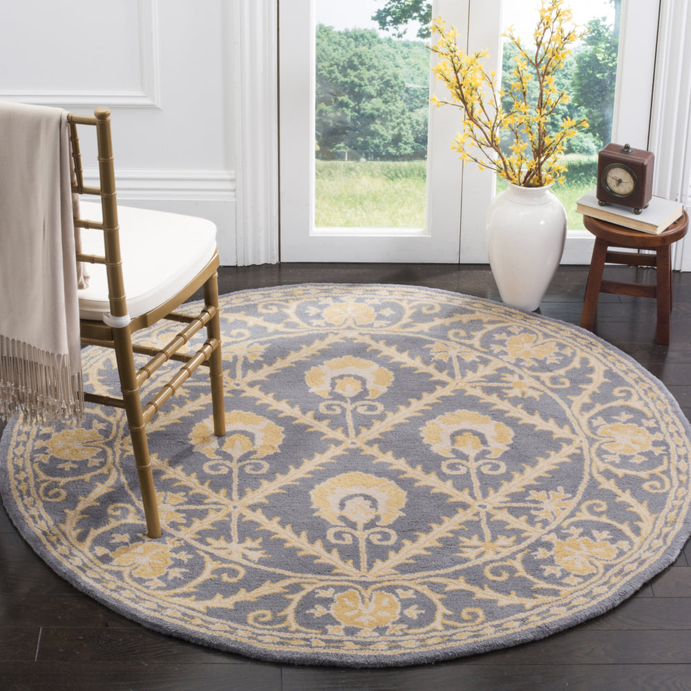 SAFAVIEH Bella Collection BEL152A Handmade Blue/Gold Rug Image 2