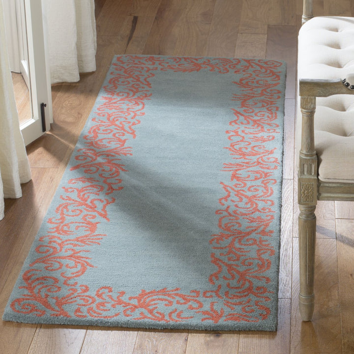 SAFAVIEH Bella BEL350A Handmade Blue / Coral Rug Image 3