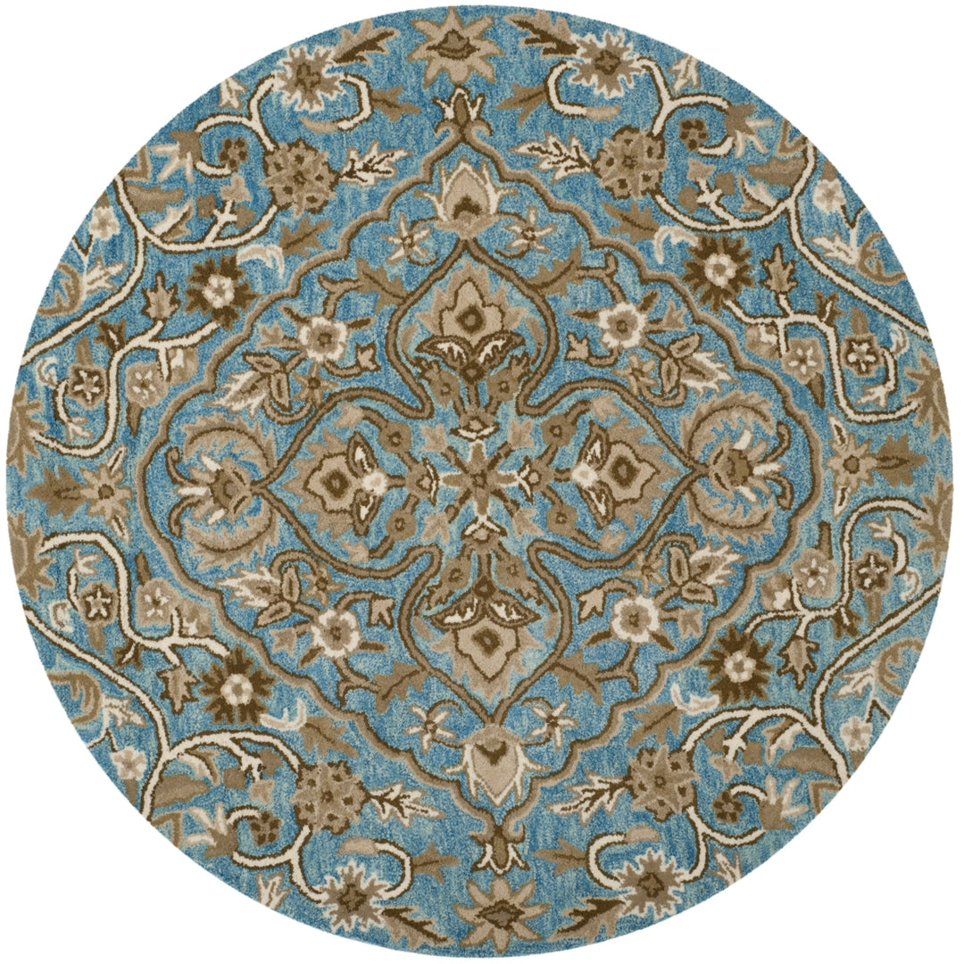 SAFAVIEH Bella BEL673C Handmade Blue / Taupe Rug Image 4