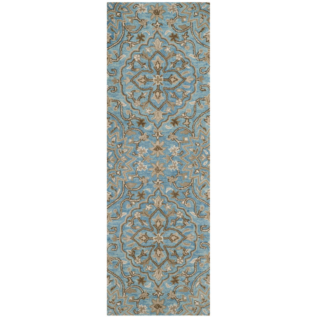 SAFAVIEH Bella BEL673C Handmade Blue / Taupe Rug Image 5