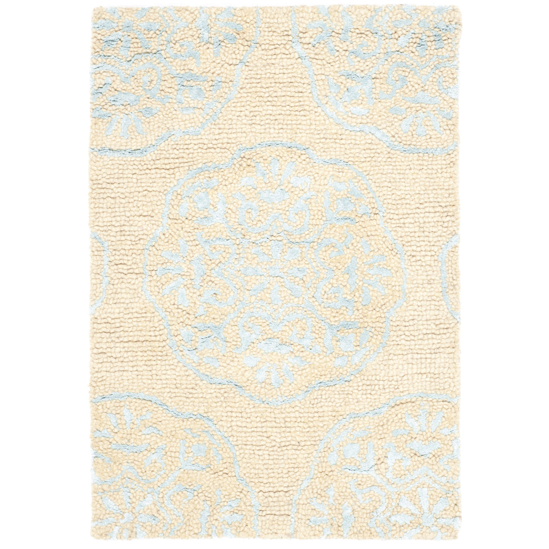 SAFAVIEH Bella BEL711C Handmade Beige / Blue Rug Image 2