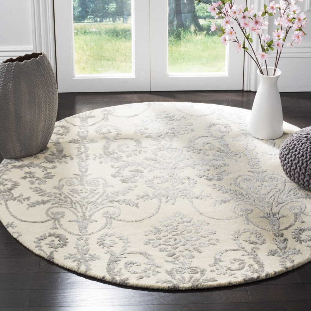 SAFAVIEH Bella BEL917A Handmade Ivory / Grey Rug Image 2