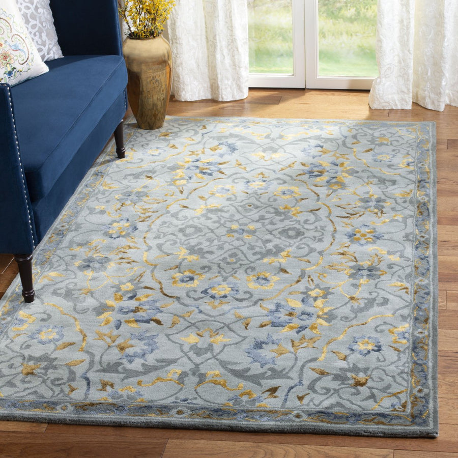 SAFAVIEH Bella Collection BEL973A Handmade Grey/Gold Rug Image 1