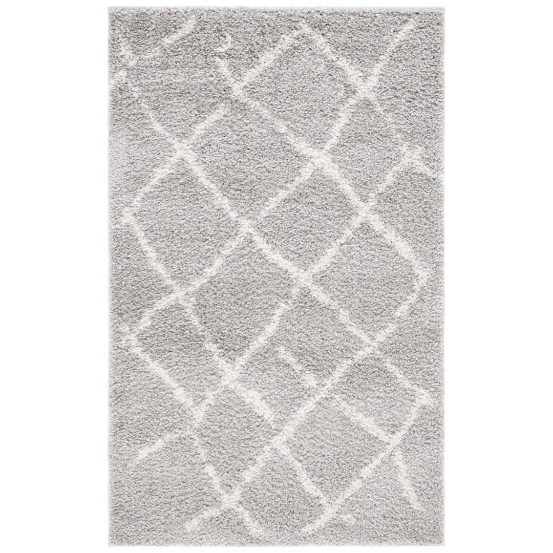 SAFAVIEH Berber Shag BER162B Light Grey / Cream Rug Image 9