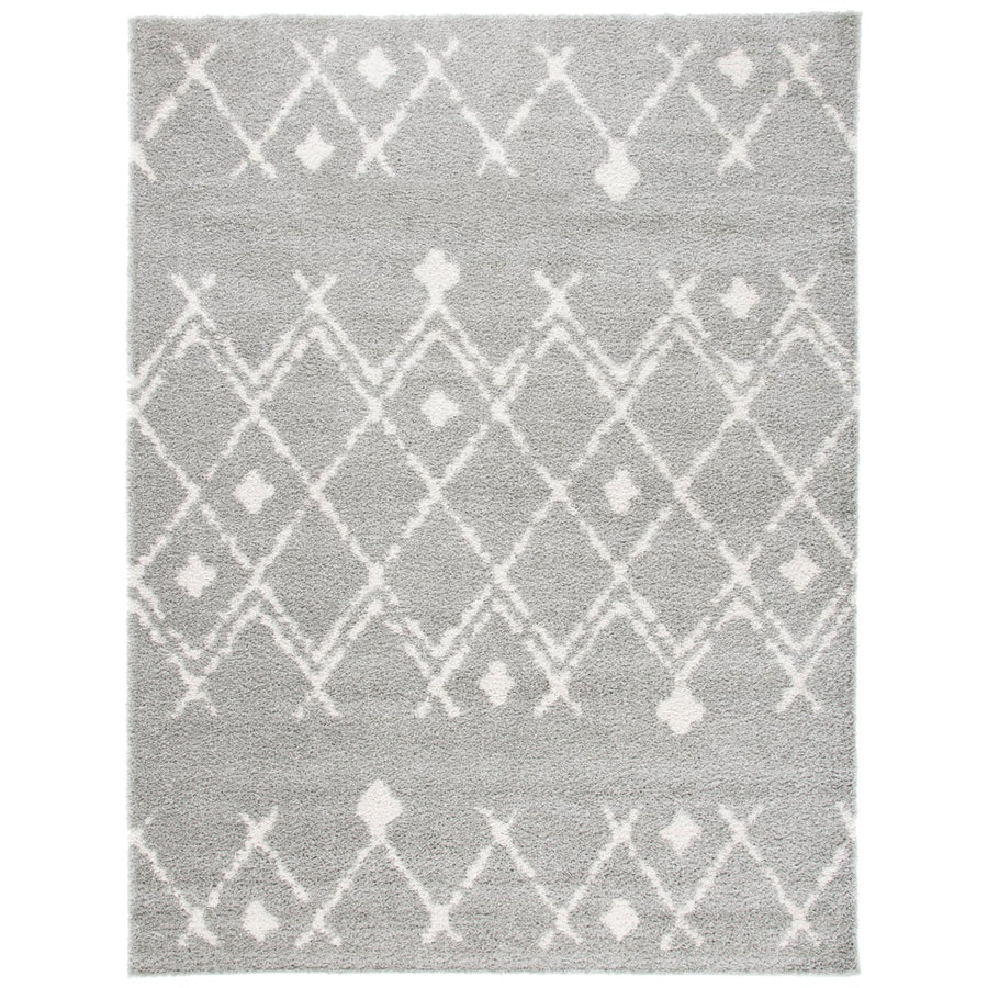 SAFAVIEH Berber Shag BER164B Light Grey / Cream Rug Image 1