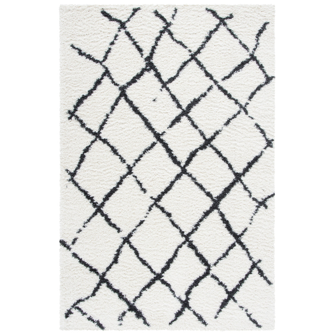 SAFAVIEH Berber Shag Collection BER162A Creme / Brown Rug Image 10