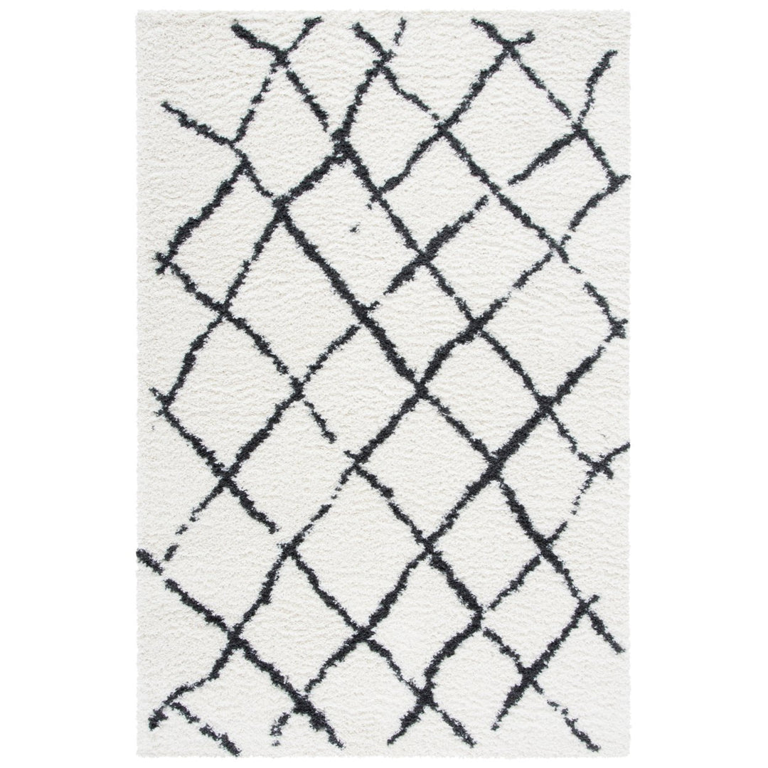 SAFAVIEH Berber Shag Collection BER162A Creme / Brown Rug Image 1