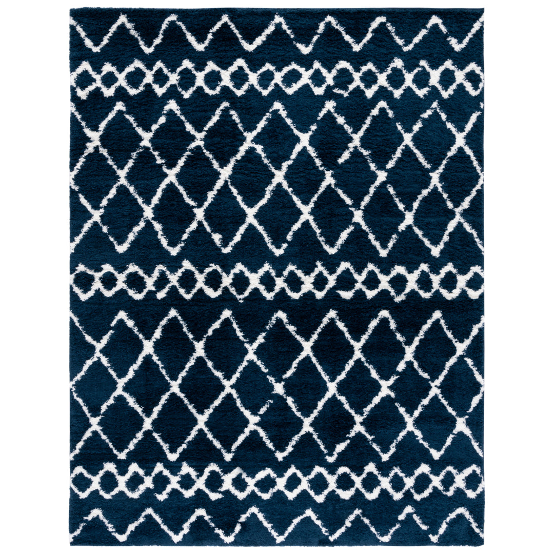 SAFAVIEH Berber Shag Collection BER165N Navy / Ivory Rug Image 1