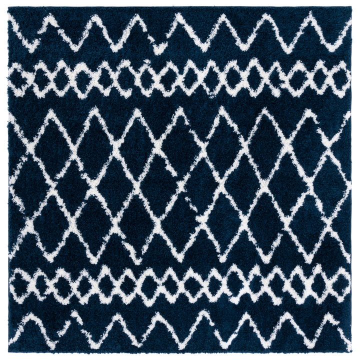 SAFAVIEH Berber Shag Collection BER165N Navy / Ivory Rug Image 6