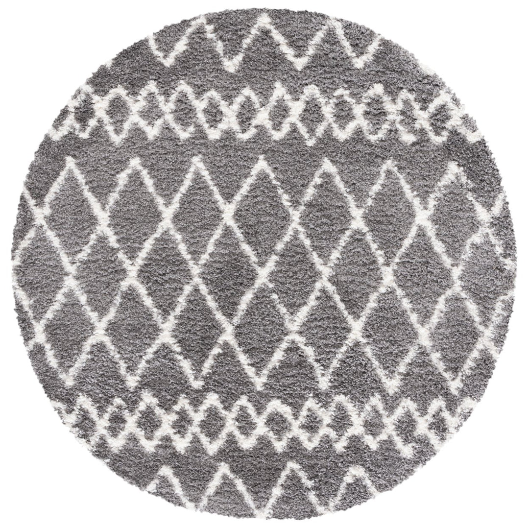 SAFAVIEH Berber Shag BER165B Light Grey / Cream Rug Image 1