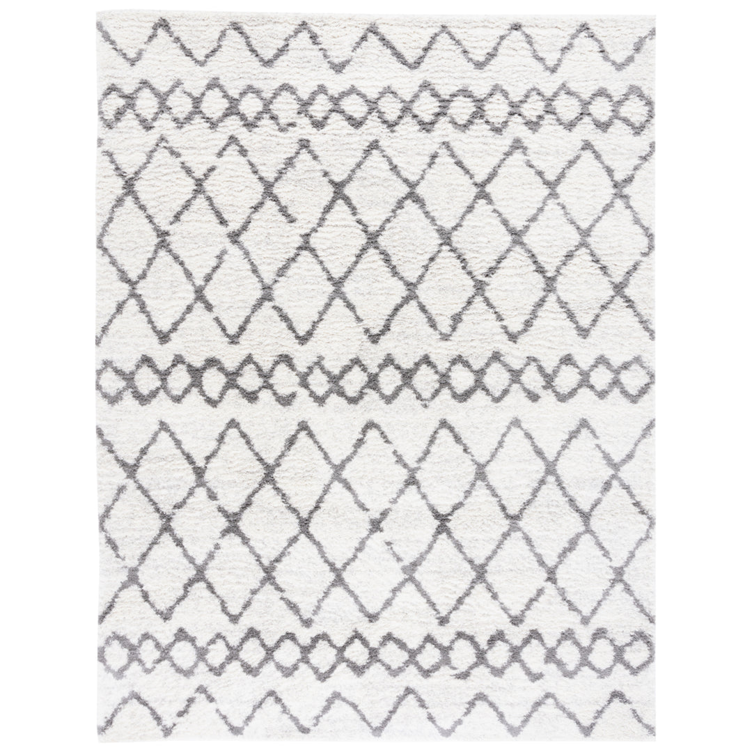 SAFAVIEH Berber Shag Collection BER194A Ivory / Grey Rug Image 1