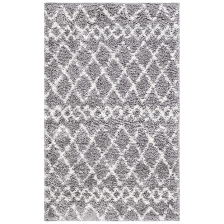 SAFAVIEH Berber Shag BER165B Light Grey / Cream Rug Image 9