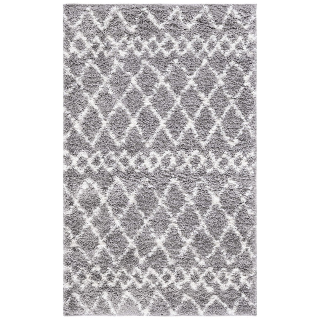 SAFAVIEH Berber Shag BER165B Light Grey / Cream Rug Image 1