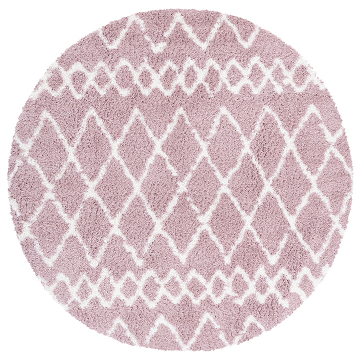 SAFAVIEH Berber Shag BER165U Light Rose / Ivory Rug Image 4