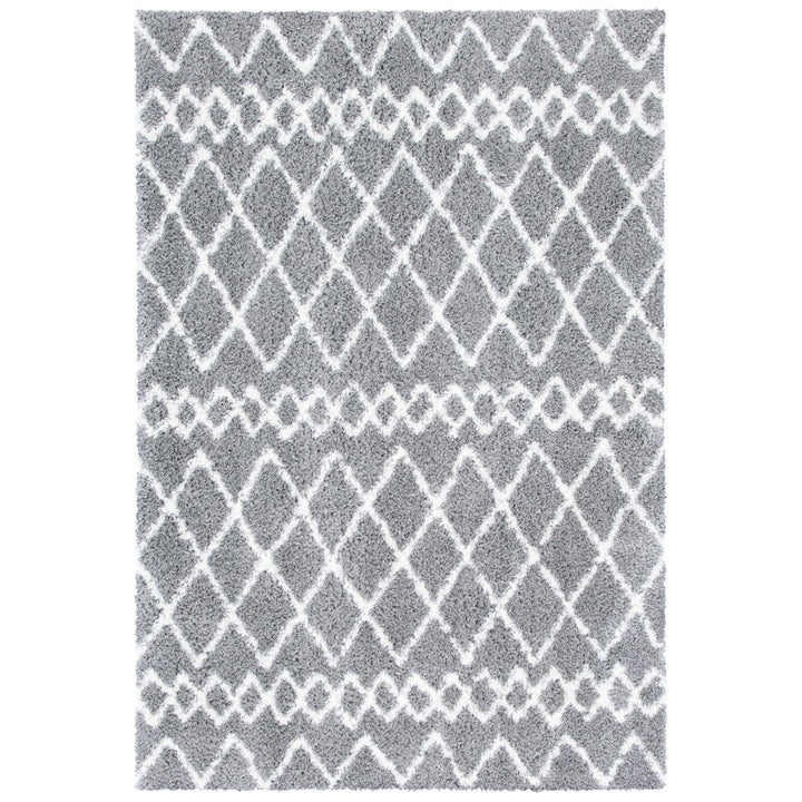 SAFAVIEH Berber Shag BER165B Light Grey / Cream Rug Image 1