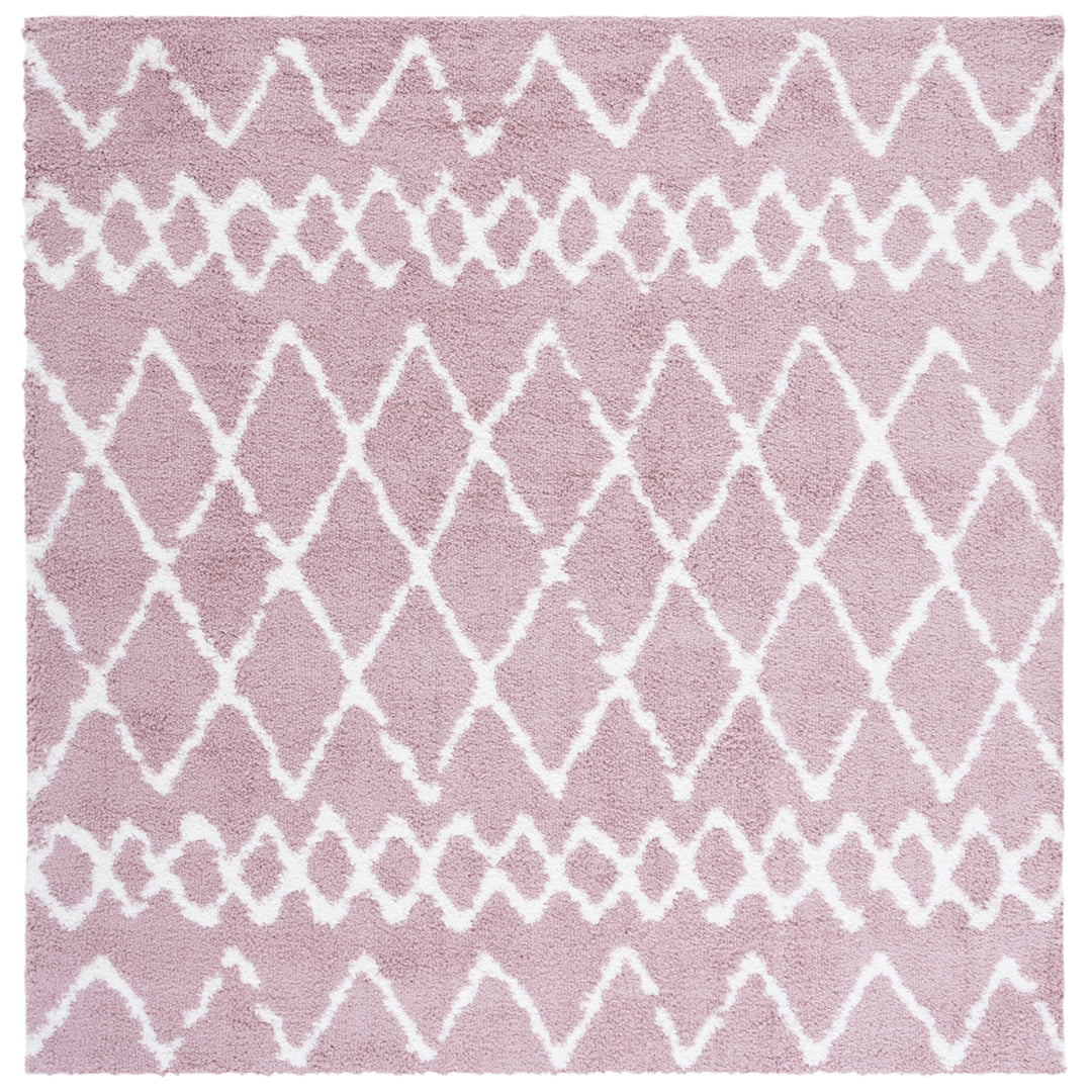 SAFAVIEH Berber Shag BER165U Light Rose / Ivory Rug Image 5