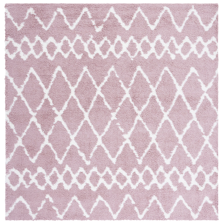 SAFAVIEH Berber Shag BER165U Light Rose / Ivory Rug Image 5