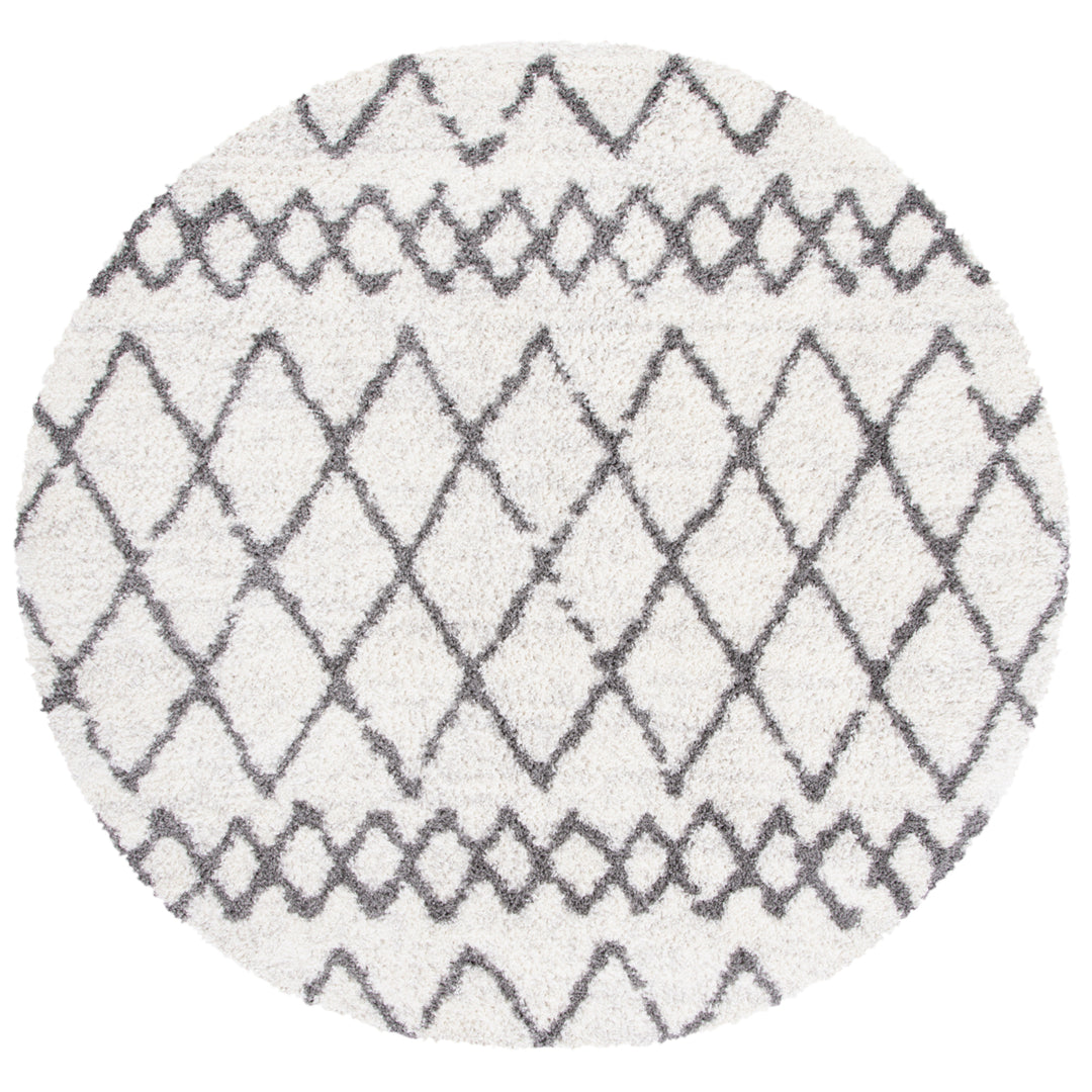 SAFAVIEH Berber Shag Collection BER194A Ivory / Grey Rug Image 4