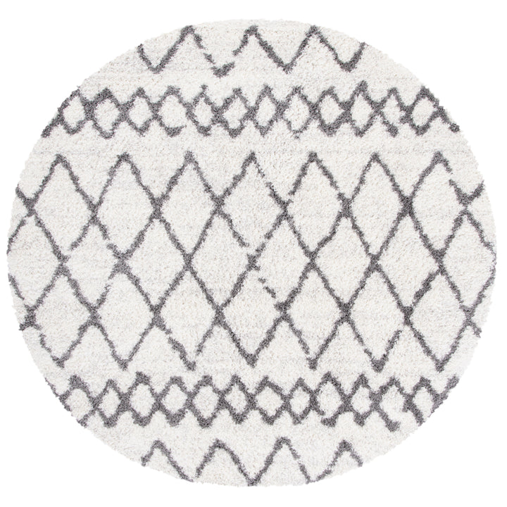 SAFAVIEH Berber Shag Collection BER194A Ivory / Grey Rug Image 4