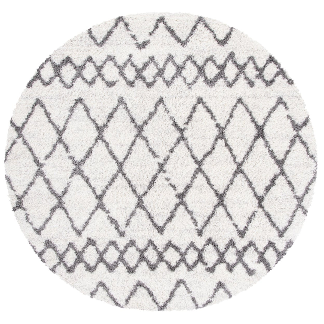 SAFAVIEH Berber Shag Collection BER194A Ivory / Grey Rug Image 1