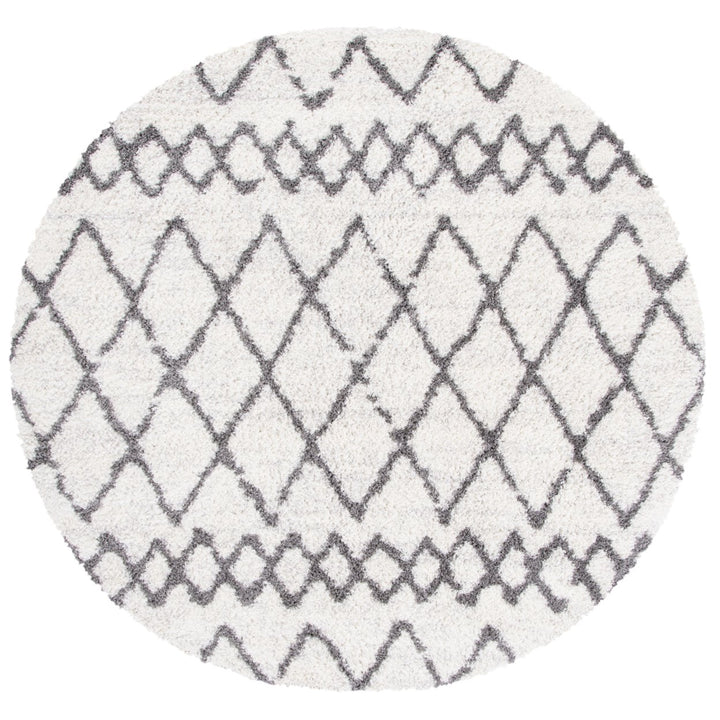 SAFAVIEH Berber Shag Collection BER194A Ivory / Grey Rug Image 1