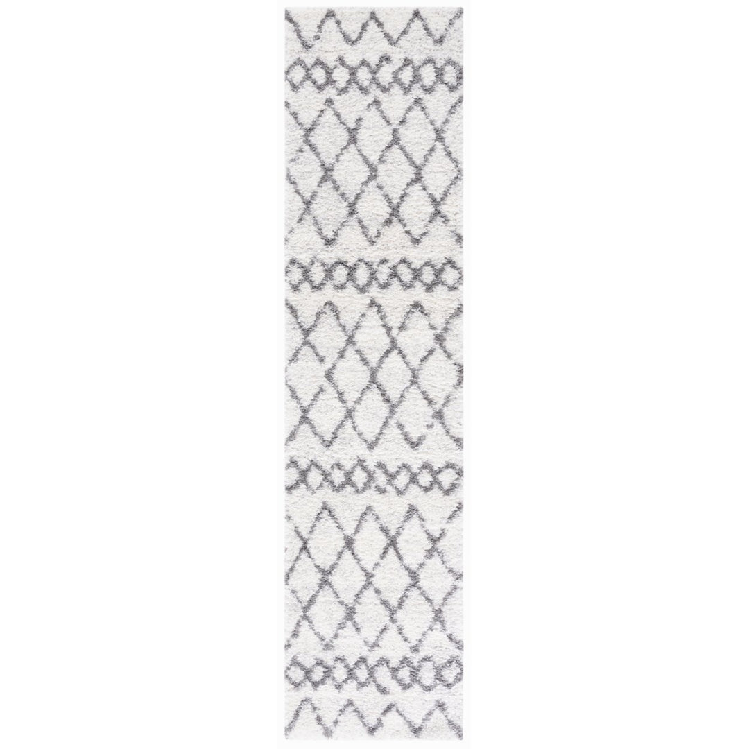 SAFAVIEH Berber Shag Collection BER194A Ivory / Grey Rug Image 1