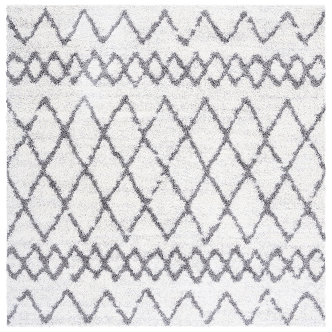 SAFAVIEH Berber Shag Collection BER194A Ivory / Grey Rug Image 6