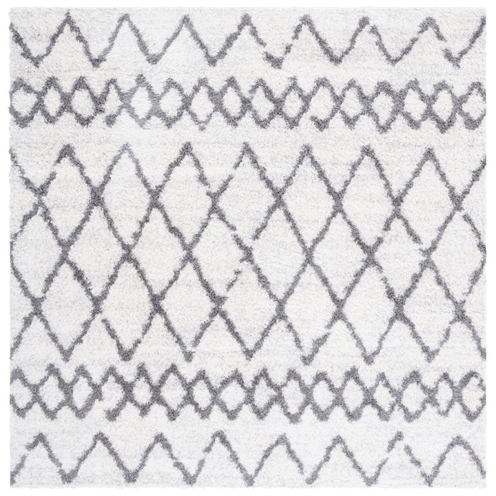 SAFAVIEH Berber Shag Collection BER194A Ivory / Grey Rug Image 1