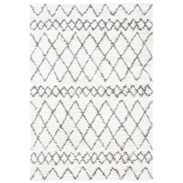 SAFAVIEH Berber Shag Collection BER194A Ivory / Grey Rug Image 10