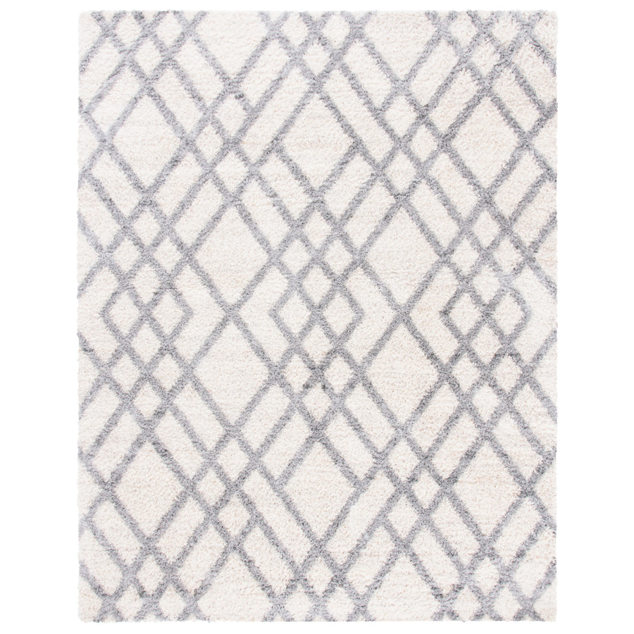 SAFAVIEH Berber Shag Collection BER214A Cream / Grey Rug Image 1