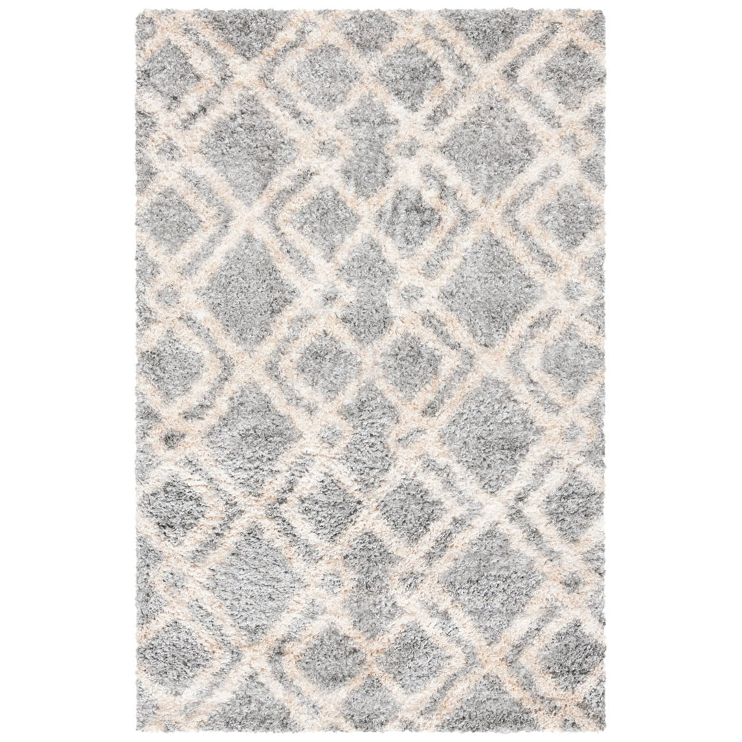 SAFAVIEH BER213G Berber Shag 200 Grey / Cream Image 5