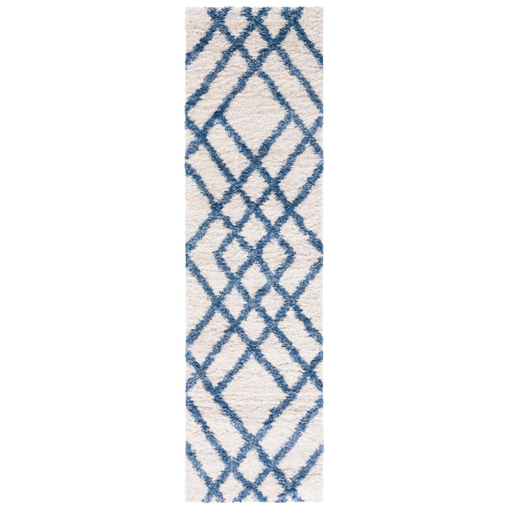 SAFAVIEH Berber Shag Collection BER214B Ivory / Blue Rug Image 5