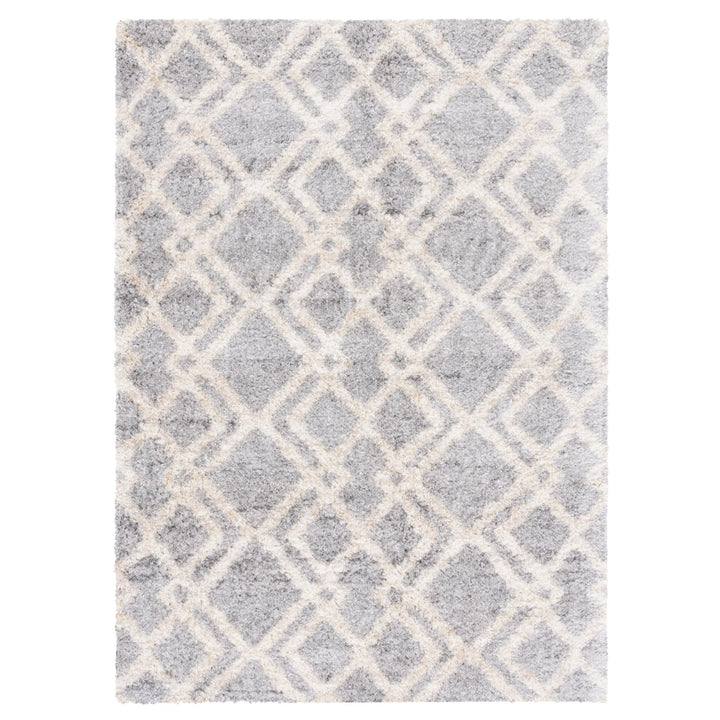 SAFAVIEH BER213G Berber Shag 200 Grey / Cream Image 6