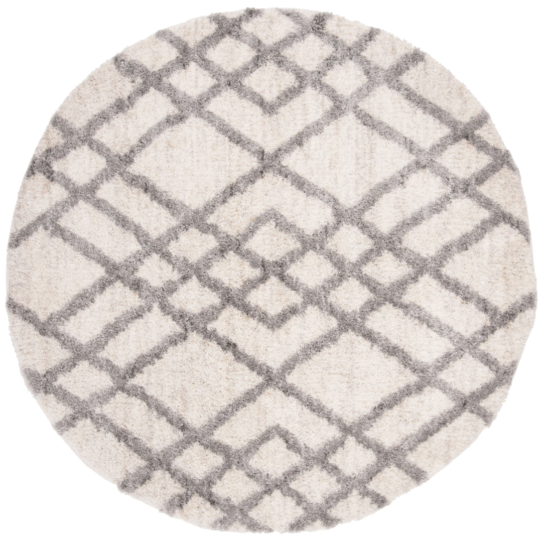 SAFAVIEH Berber Shag Collection BER214A Cream / Grey Rug Image 4