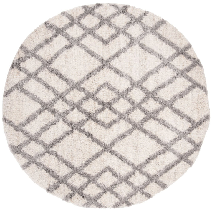 SAFAVIEH Berber Shag Collection BER214A Cream / Grey Rug Image 1