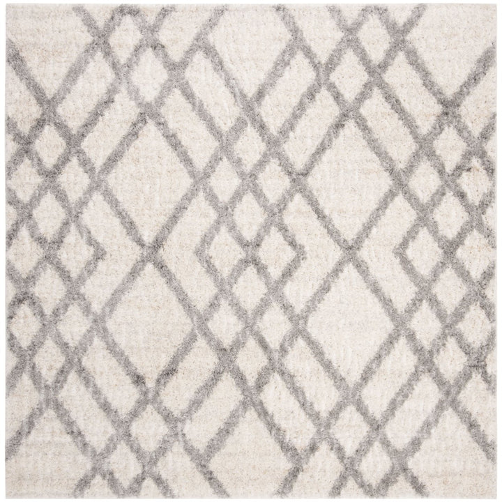 SAFAVIEH Berber Shag Collection BER214A Cream / Grey Rug Image 1