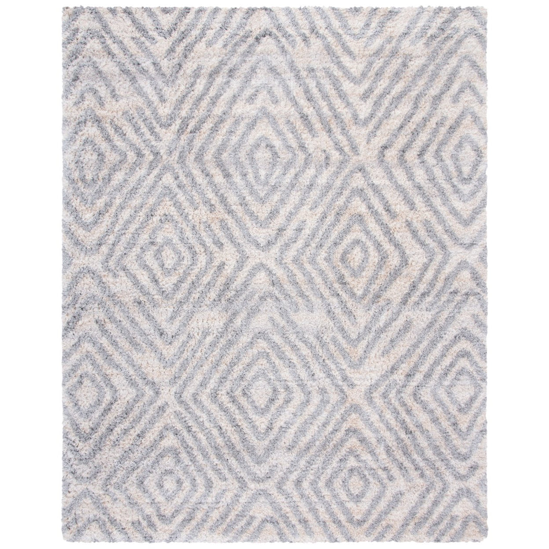 SAFAVIEH Berber Shag Collection BER218A Cream / Grey Rug Image 1