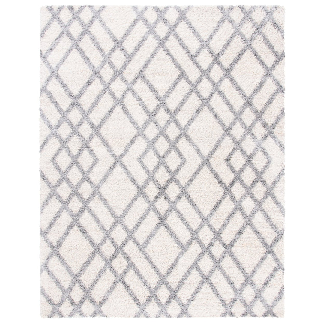 SAFAVIEH Berber Shag Collection BER214A Cream / Grey Rug Image 1