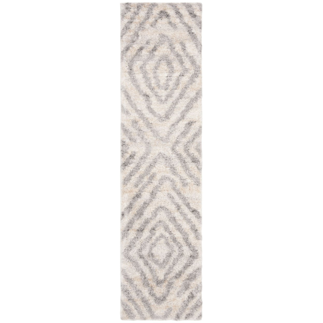 SAFAVIEH Berber Shag Collection BER218A Cream / Grey Rug Image 2