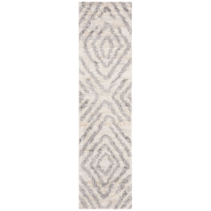 SAFAVIEH Berber Shag Collection BER218A Cream / Grey Rug Image 2