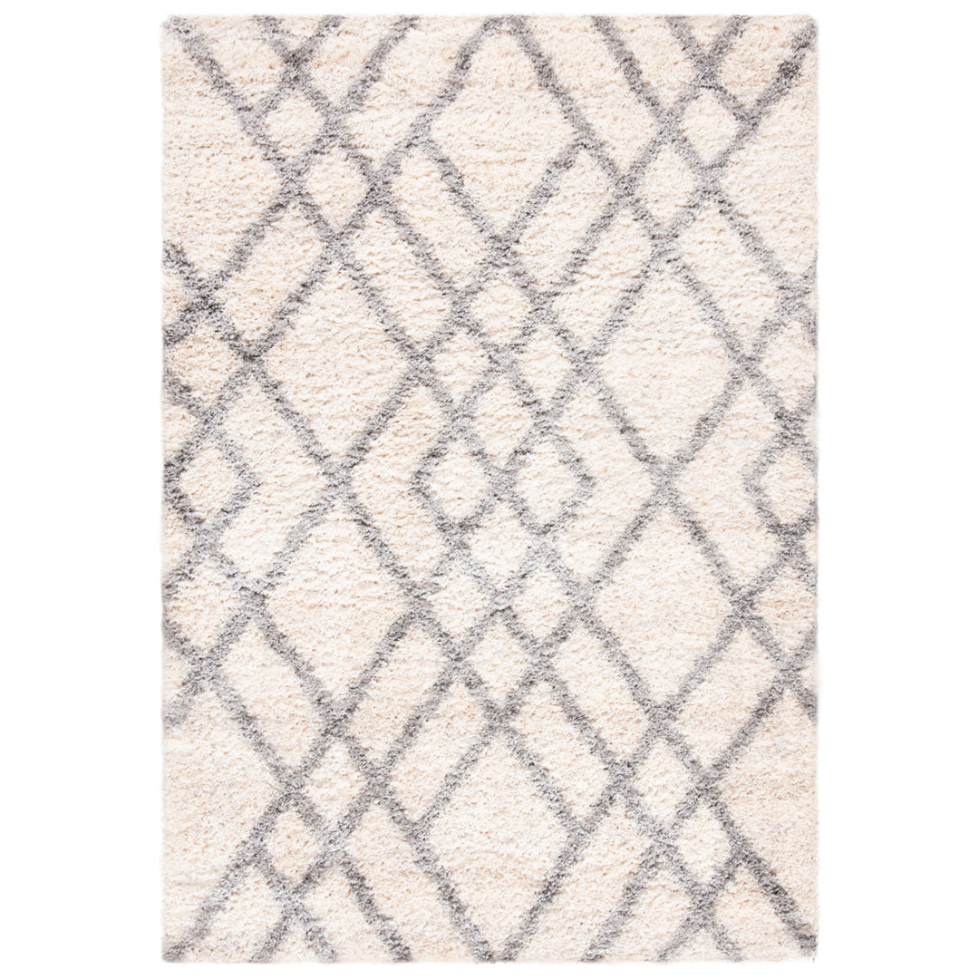 SAFAVIEH Berber Shag Collection BER214A Cream / Grey Rug Image 9