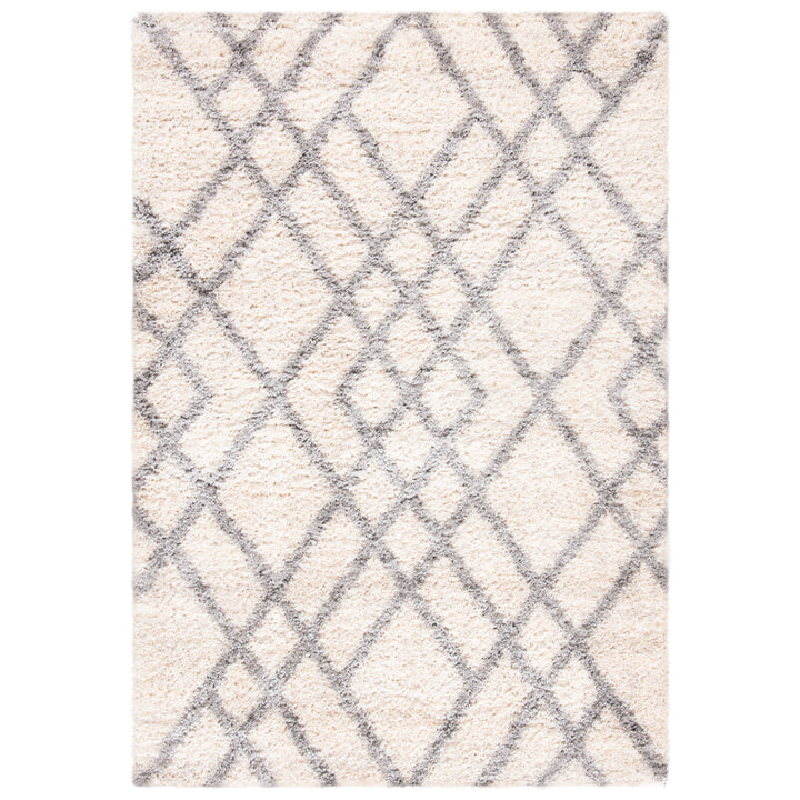 SAFAVIEH Berber Shag Collection BER214A Cream / Grey Rug Image 9