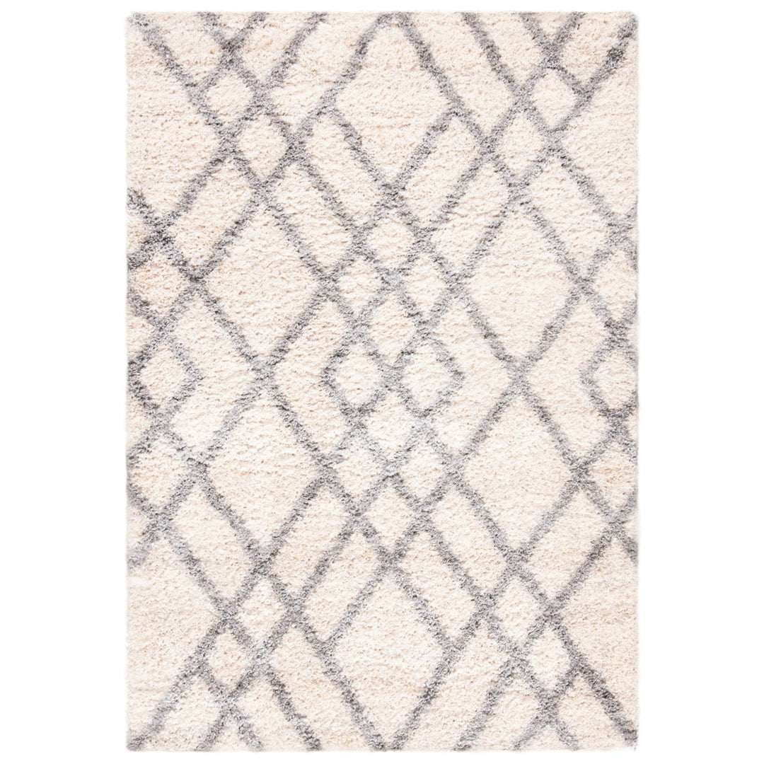 SAFAVIEH Berber Shag Collection BER214A Cream / Grey Rug Image 1