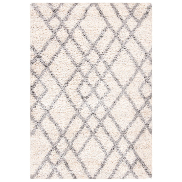 SAFAVIEH Berber Shag Collection BER214A Cream / Grey Rug Image 1