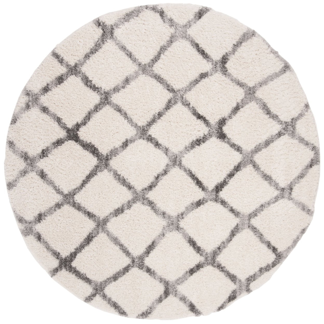 SAFAVIEH Berber Shag Collection BER215B Ivory / Grey Rug Image 4