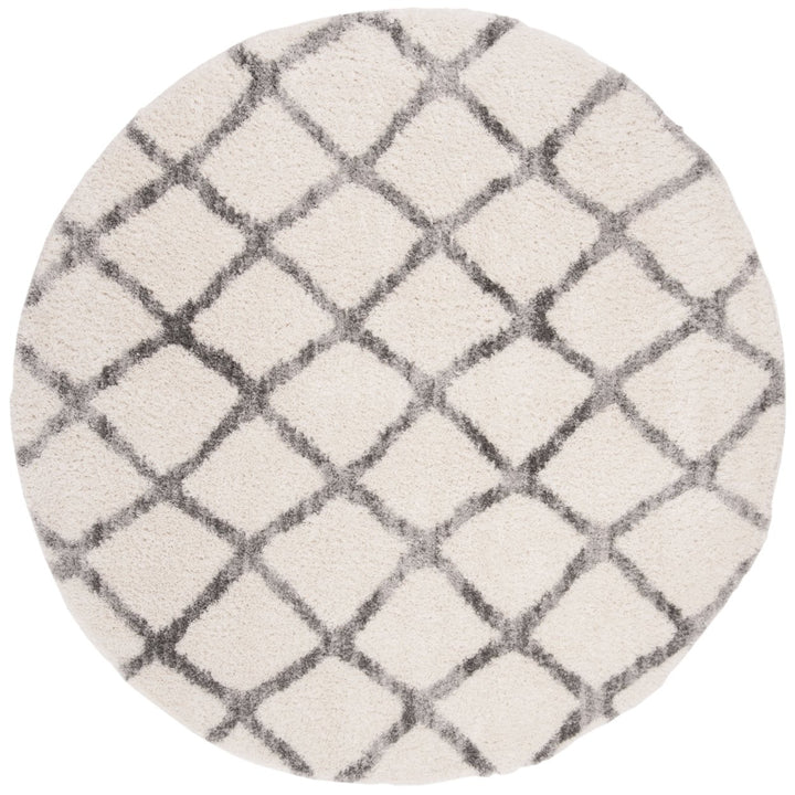 SAFAVIEH Berber Shag Collection BER215B Ivory / Grey Rug Image 1