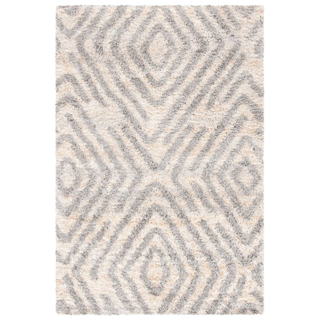 SAFAVIEH Berber Shag Collection BER218A Cream / Grey Rug Image 3